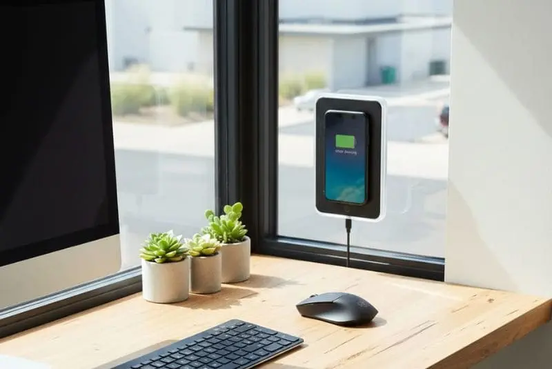 Window-mounted solar charger for mobile devices as a smart energy solution