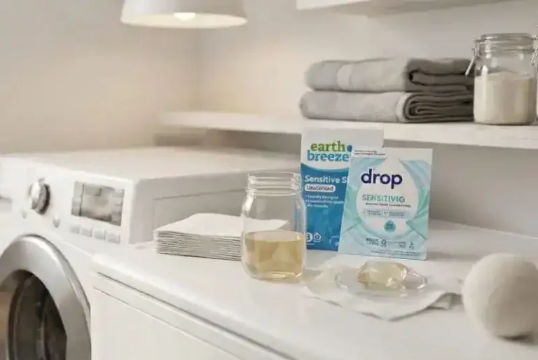 Best eco friendly laundry detergent sheets and concentrated liquid on a washing machine